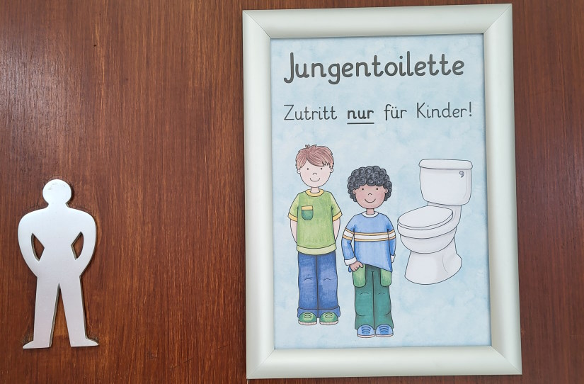 Jungen WC Schild